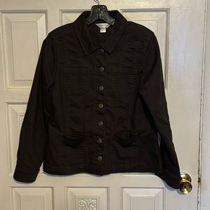 Christopher & Banks Brown Button Down Jacket Size Small